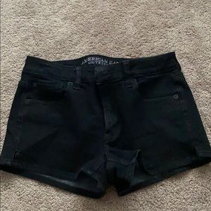 America Eagle black jean shorts